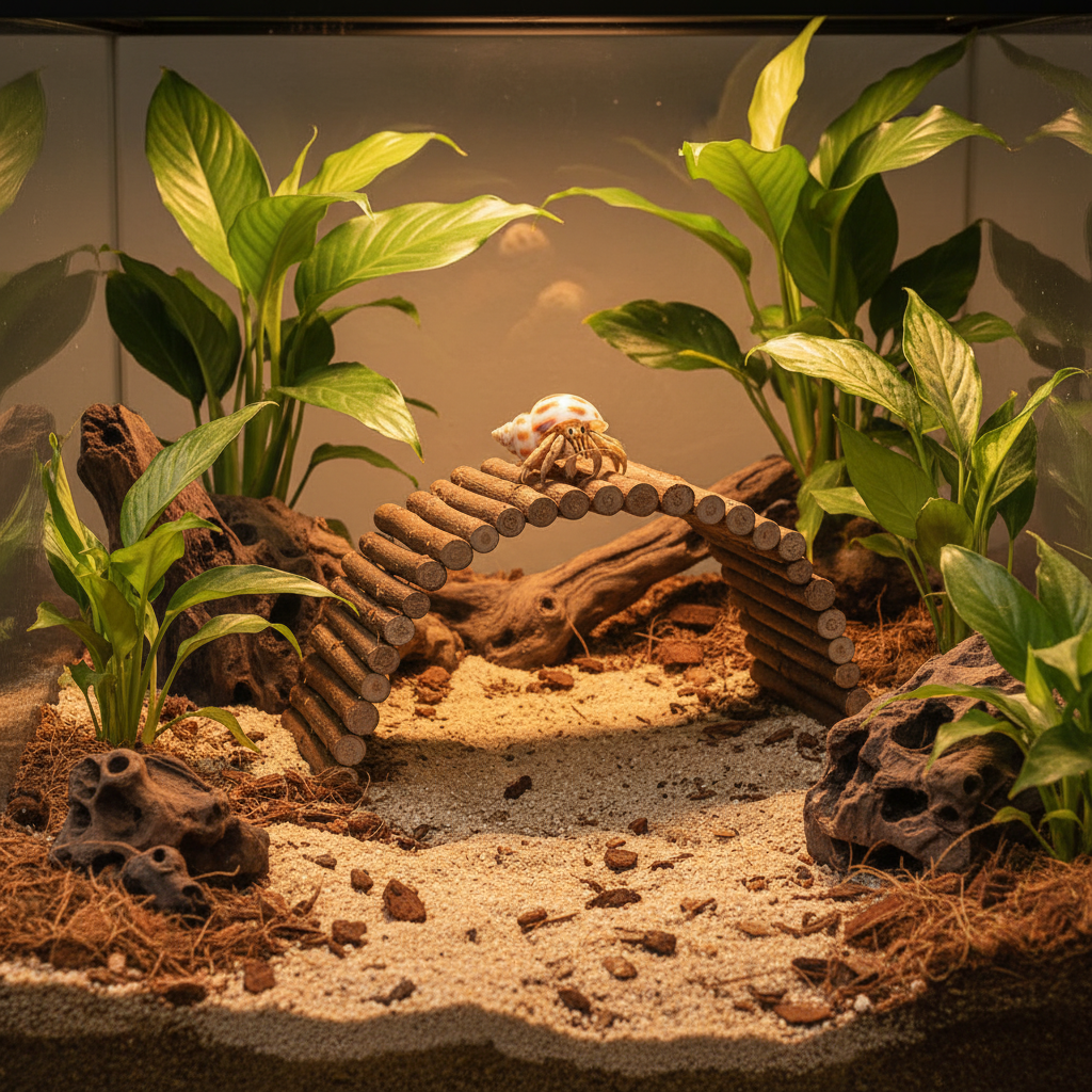 Pont pliable en bois pour bernard-l'ermite, 1 pièce