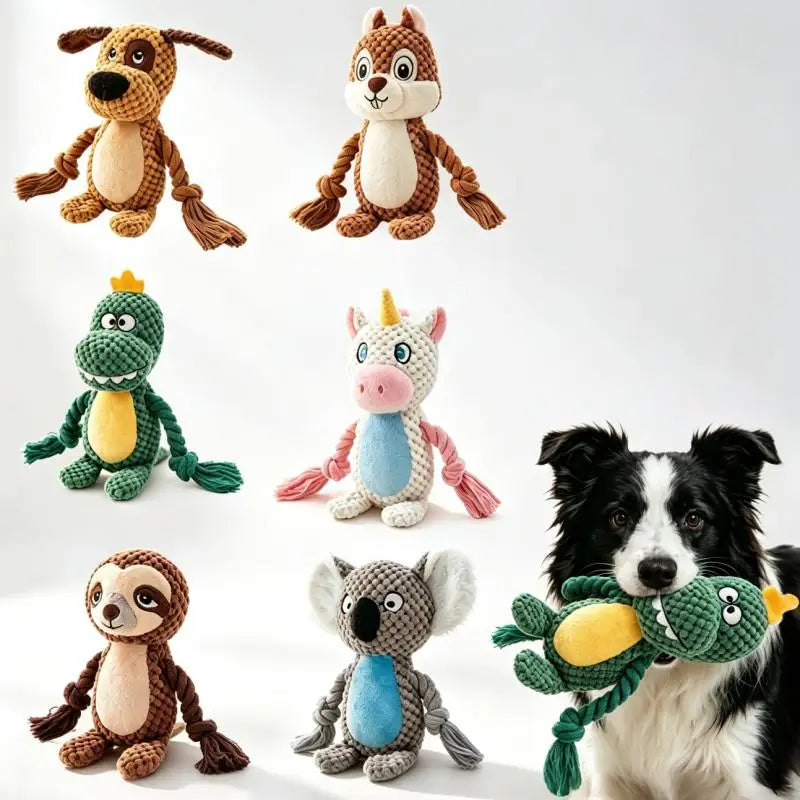 Jouet peluche indestructible pour chien en situation, vue 1