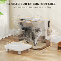 Bac à litière XL en acier inoxydable, coloris gris