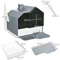 Maison de toilette fermée pour chat en polypropylène