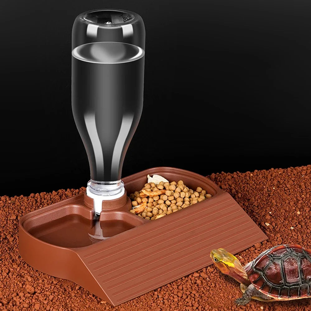 Gamelle 2-en-1 pour reptile - réservoir à remplissage automatique
