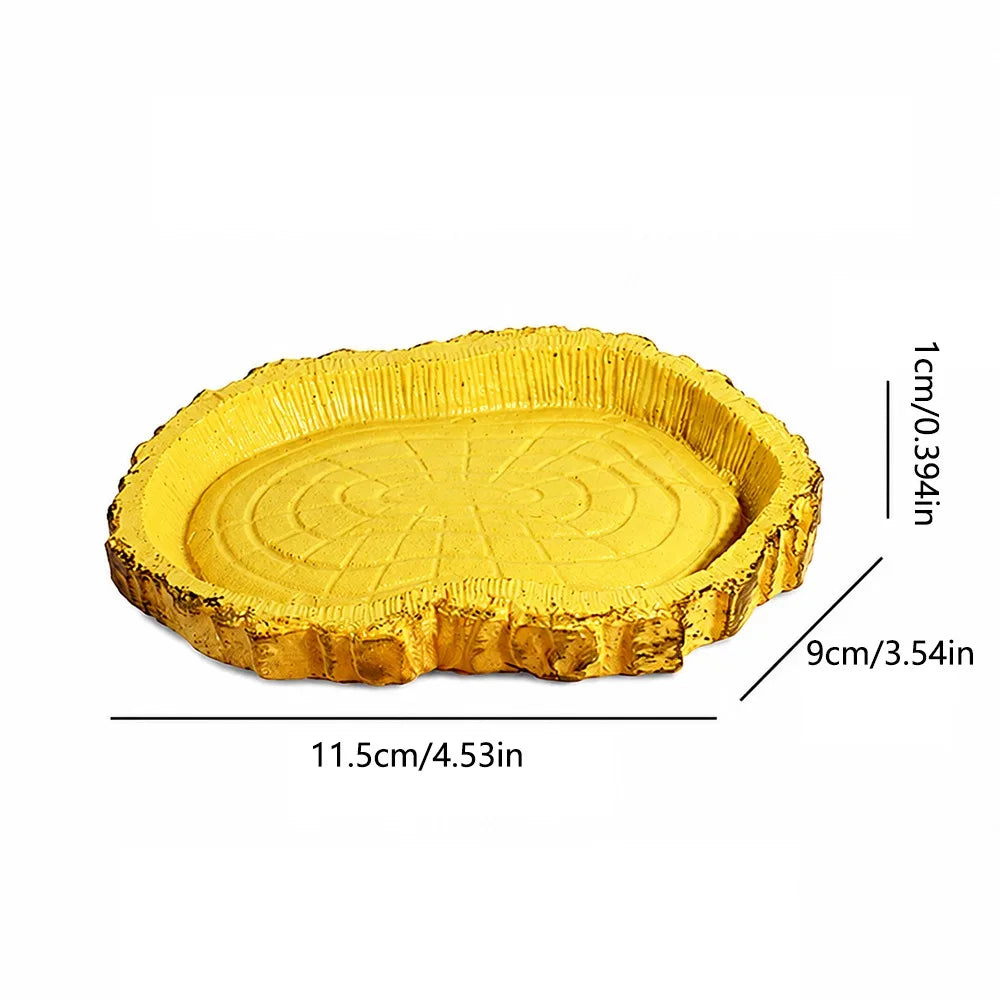 Gamelle reptile forme souche d'arbre, comparaison de tailles