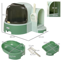 Maison de toilette fermée pour chat avec pelle incluse