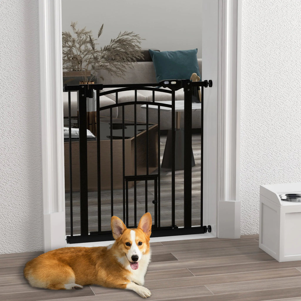 Barrière de sécurité pour chien - détail du mécanisme de fermeture automatique