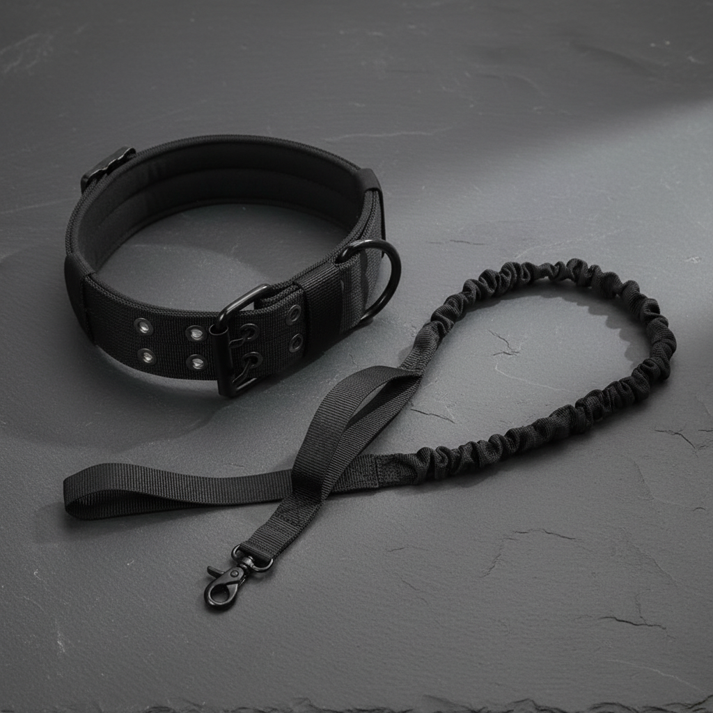 Ensemble laisse pour chien coloris noir