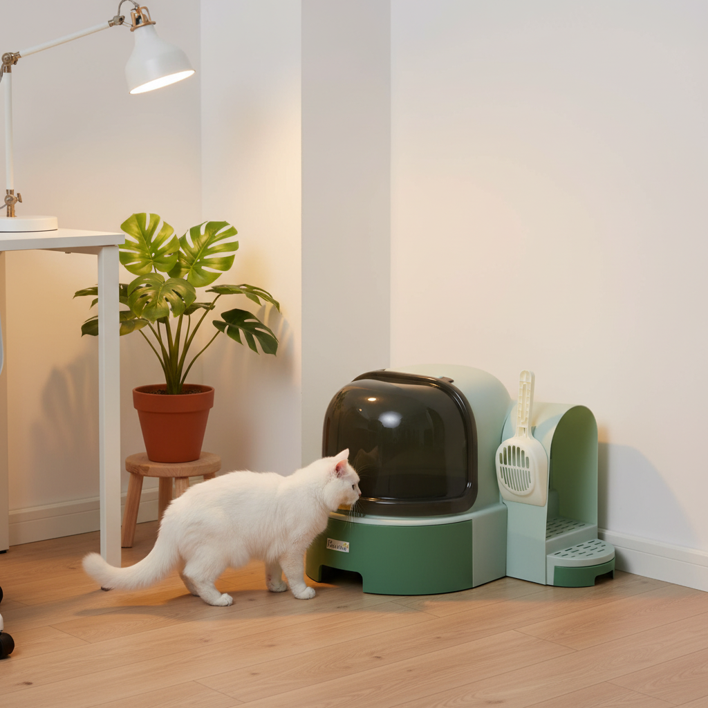 Maison de toilette pour chat - compartiment inférieur amovible